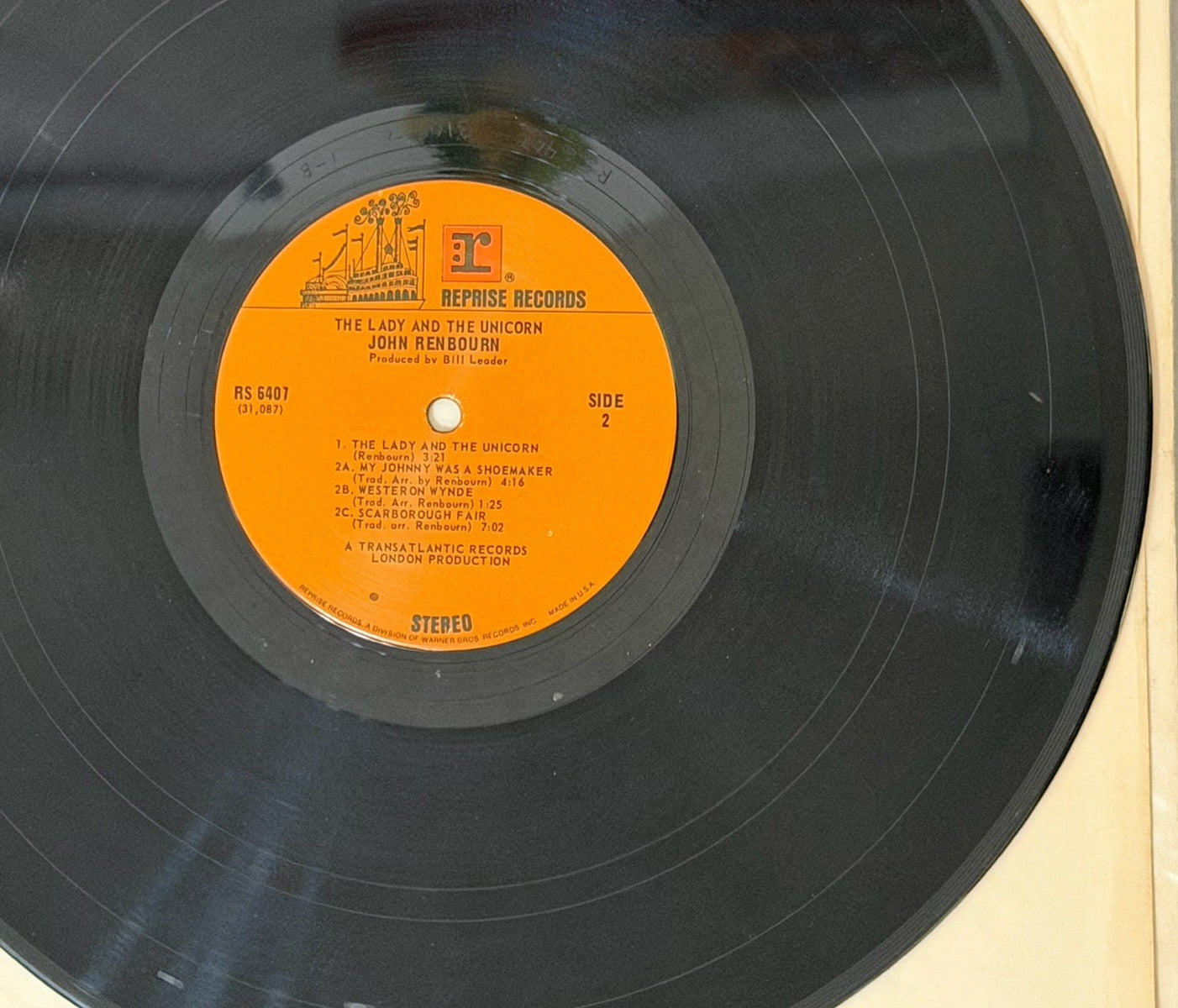 JOHN RENBOURN THE LADY & THE UNICORN REPRISE RS-6407 VINTAGE VINYL LP RECORD 12"