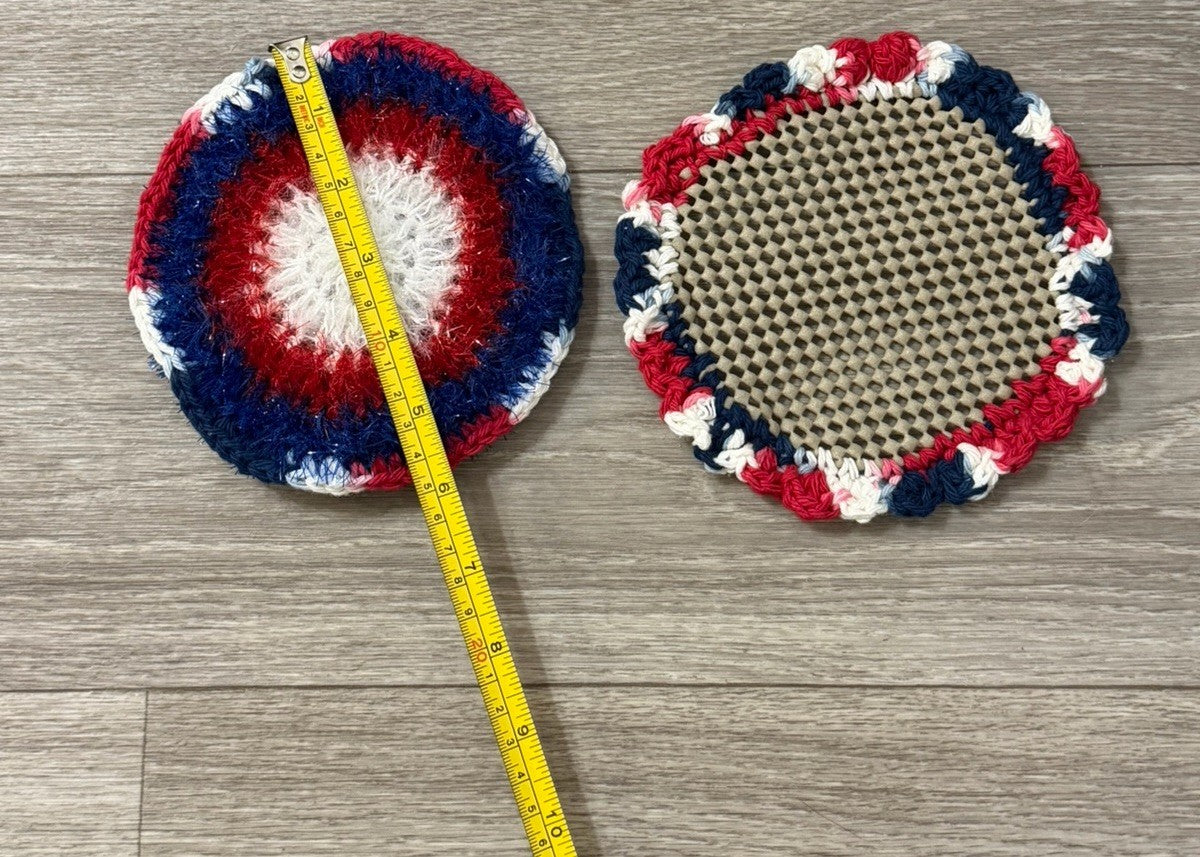 Crocheted Dish Scrubby & Jar Opener Gripper Set Of 2 - 1 Scrubby + 1 Gripper