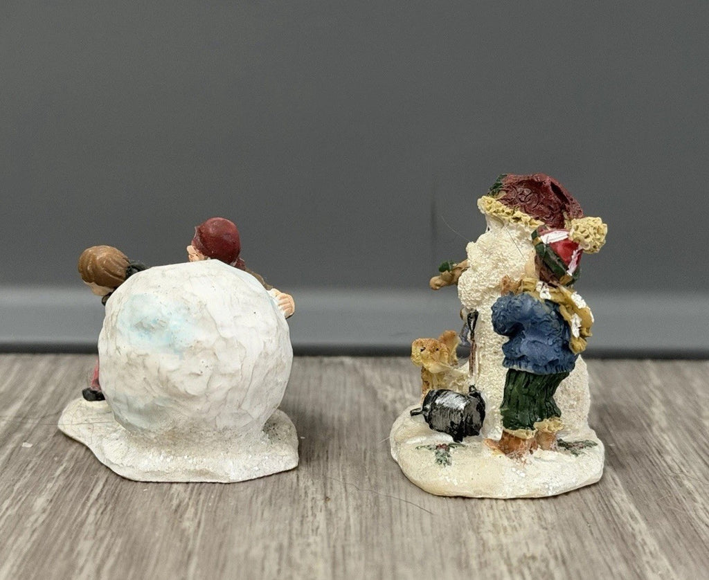 Christmas Village Figurines Lot of  2 Holiday Snow Figures