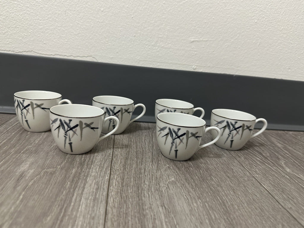 VINTAGE Noritake Bamboo 2133 Sake / Demitasse Cups Set of 6, 2 in