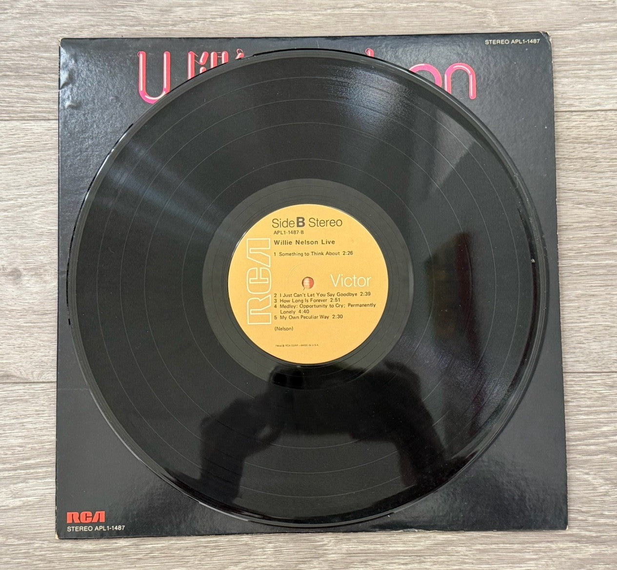 Wiilie Nelson Live I Gotta get Drunk 1976 RCA Stereo APL1-1487 -Inner Sleeve