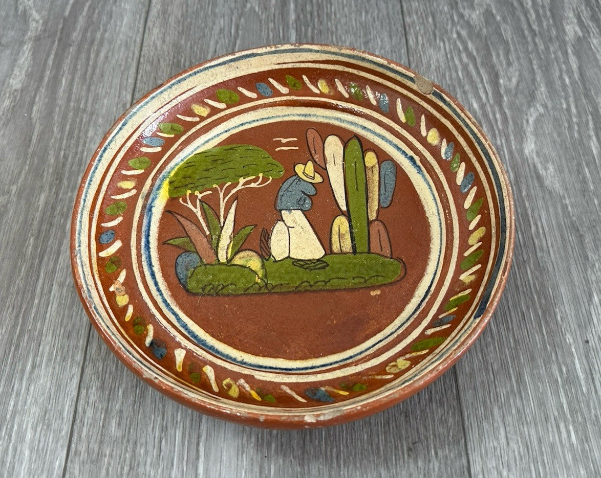 Vintage Mexican Clay Dish - Made In Mexico