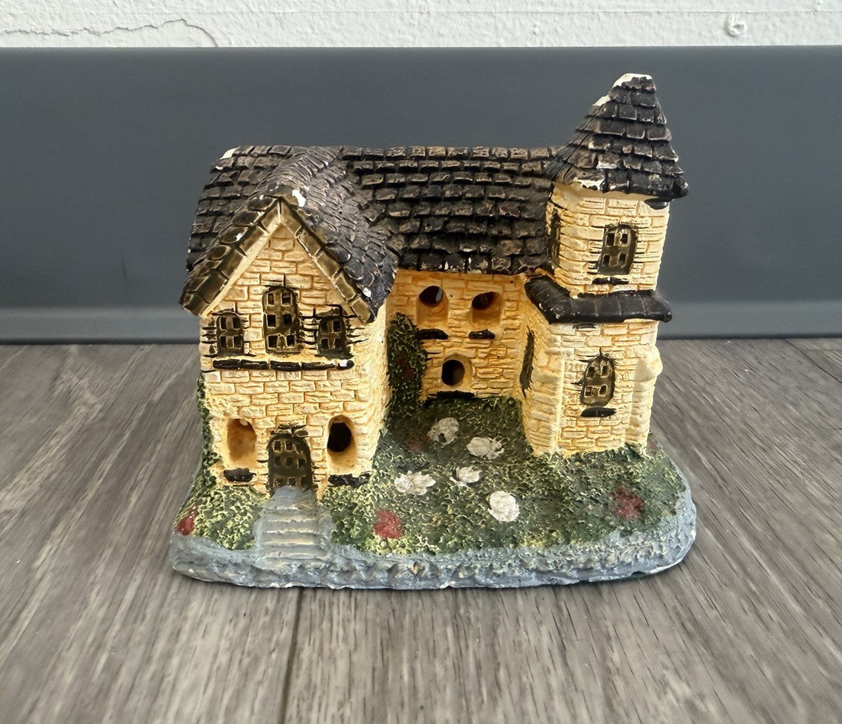 Vintage Lighted House Figurine Made in Taiwan Ceramic Cottage Decor