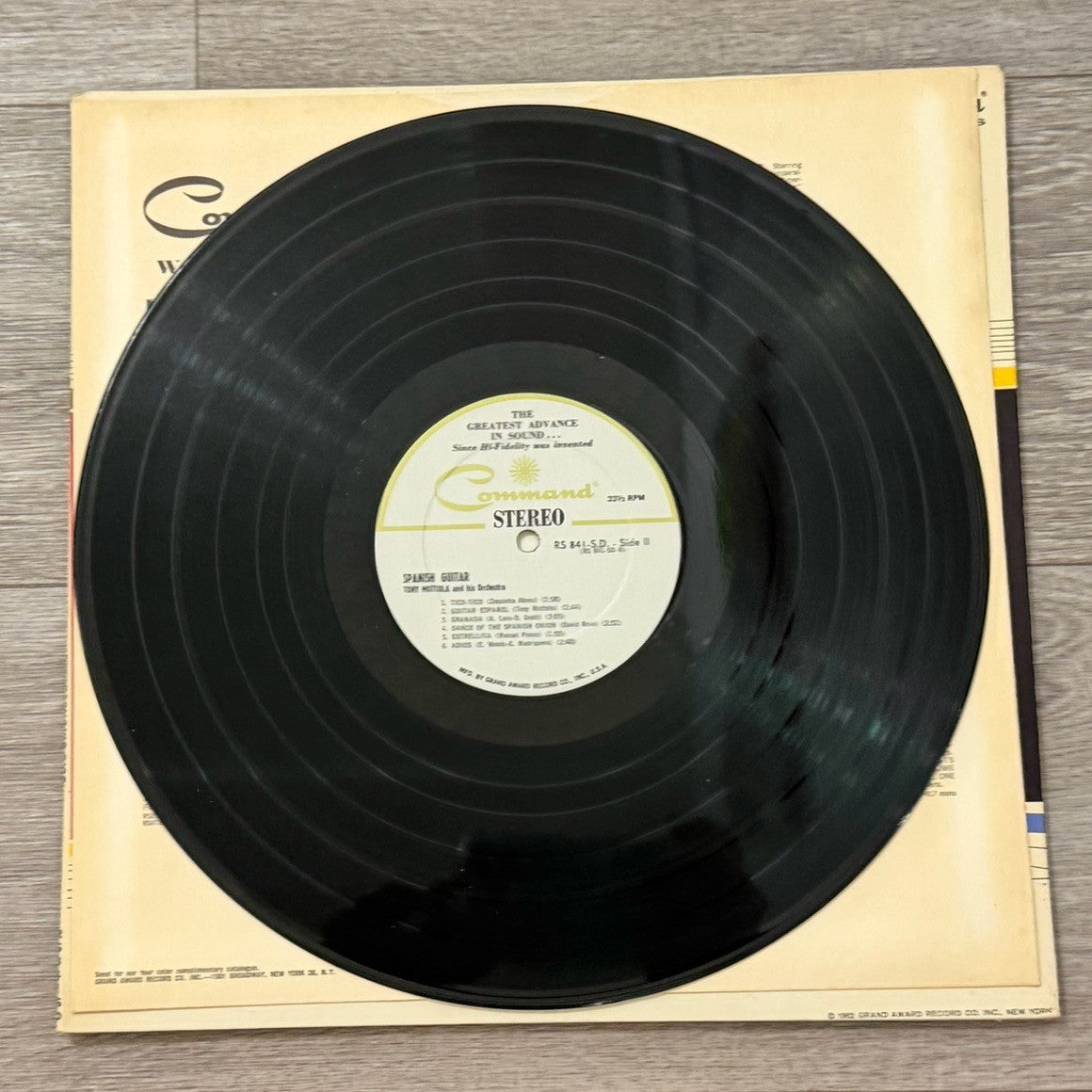 1962 Tony Mottola And His Orchestra Spanish Guitar Vinyl LP Record Gatefold