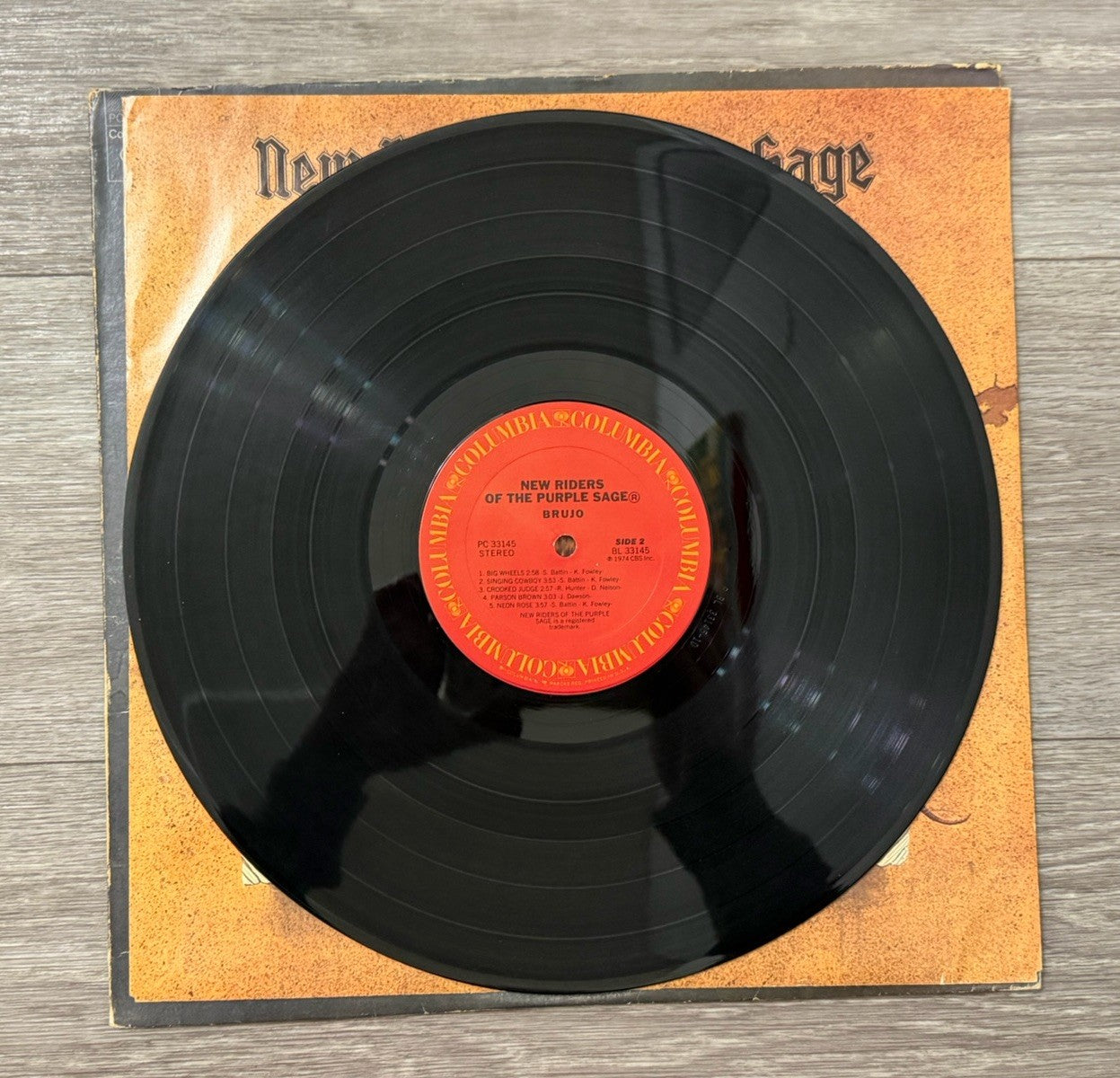 New Riders Of The Purple Sage Brujo LP 1974 Columbia Inner Sleeve You Angel You