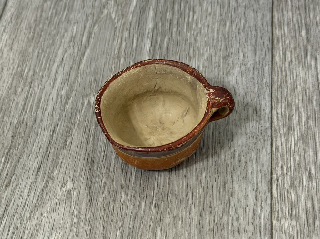 Vintage Mexican Cup Handmade Pottery Small Size 1.25” Tall X 2.25” Diameter