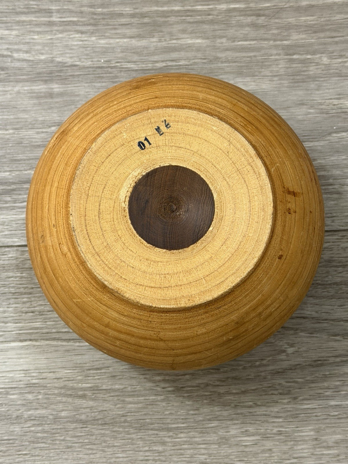 Vintage Wooden Bowl With Lid Trinket Bowl - Hand Turned Wood Jar - Small Storage