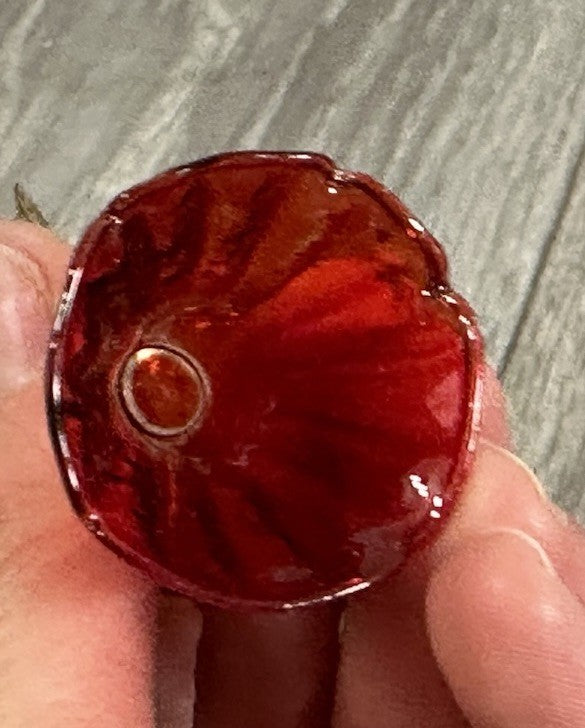 Blown Glass Angel Ornament With Red Heart & Gold Trimmed Wings 2.5"