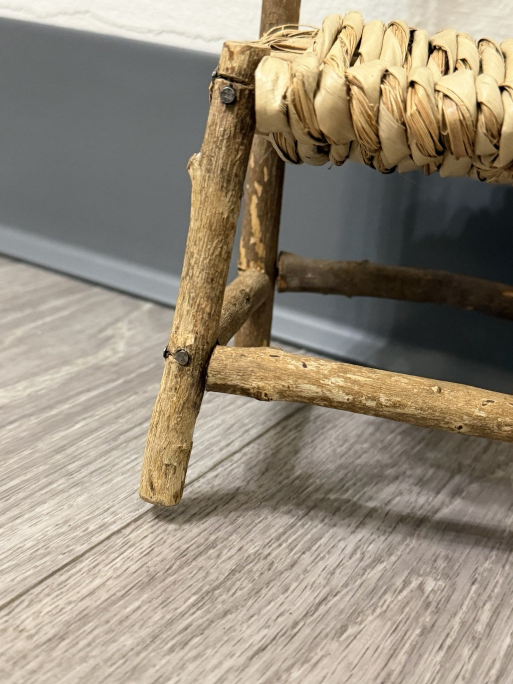 Cute Wood Ladder Back Doll Teddy Bear Chair 10” Tall Does Not Sit Sturdy