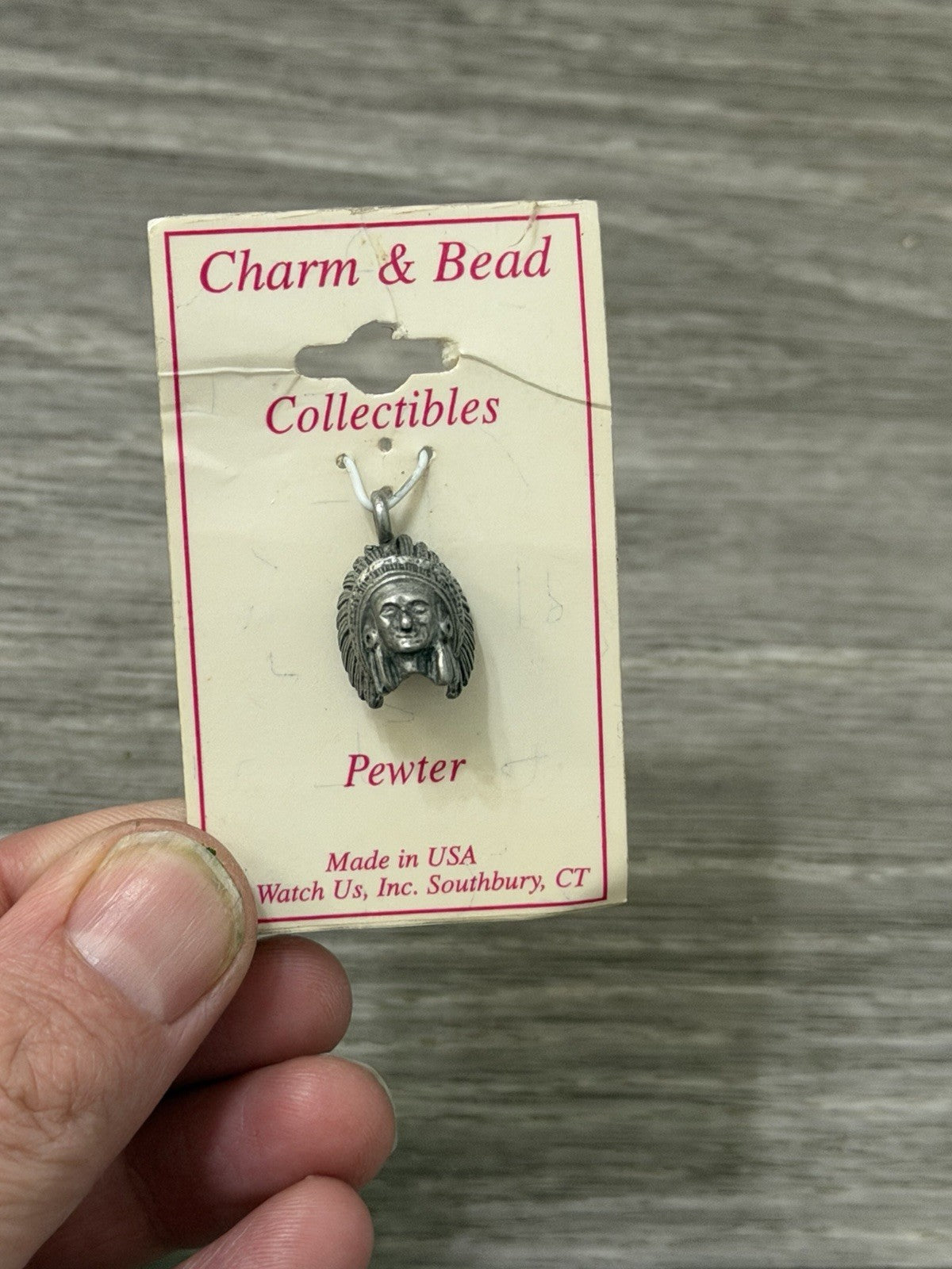 NEW Vintage Pewter Charm Western Native American Chief Charm