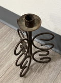 Brown Metal Scroll Swirl Decorative Taper Candle Holder Wrought Iron