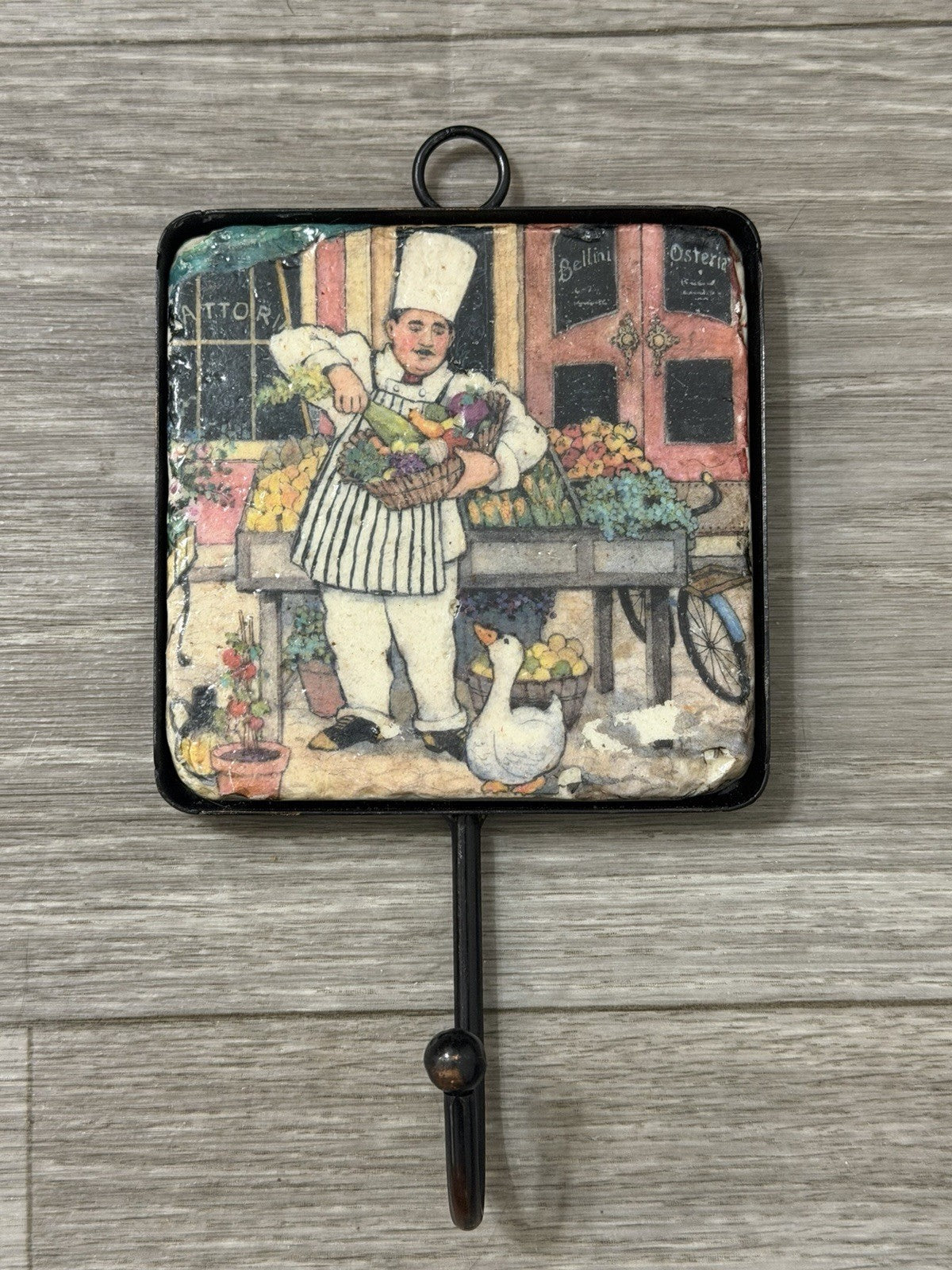 Vintage Chef Alessio Collection Utensil/Towel Hook Kitchen Decor READ