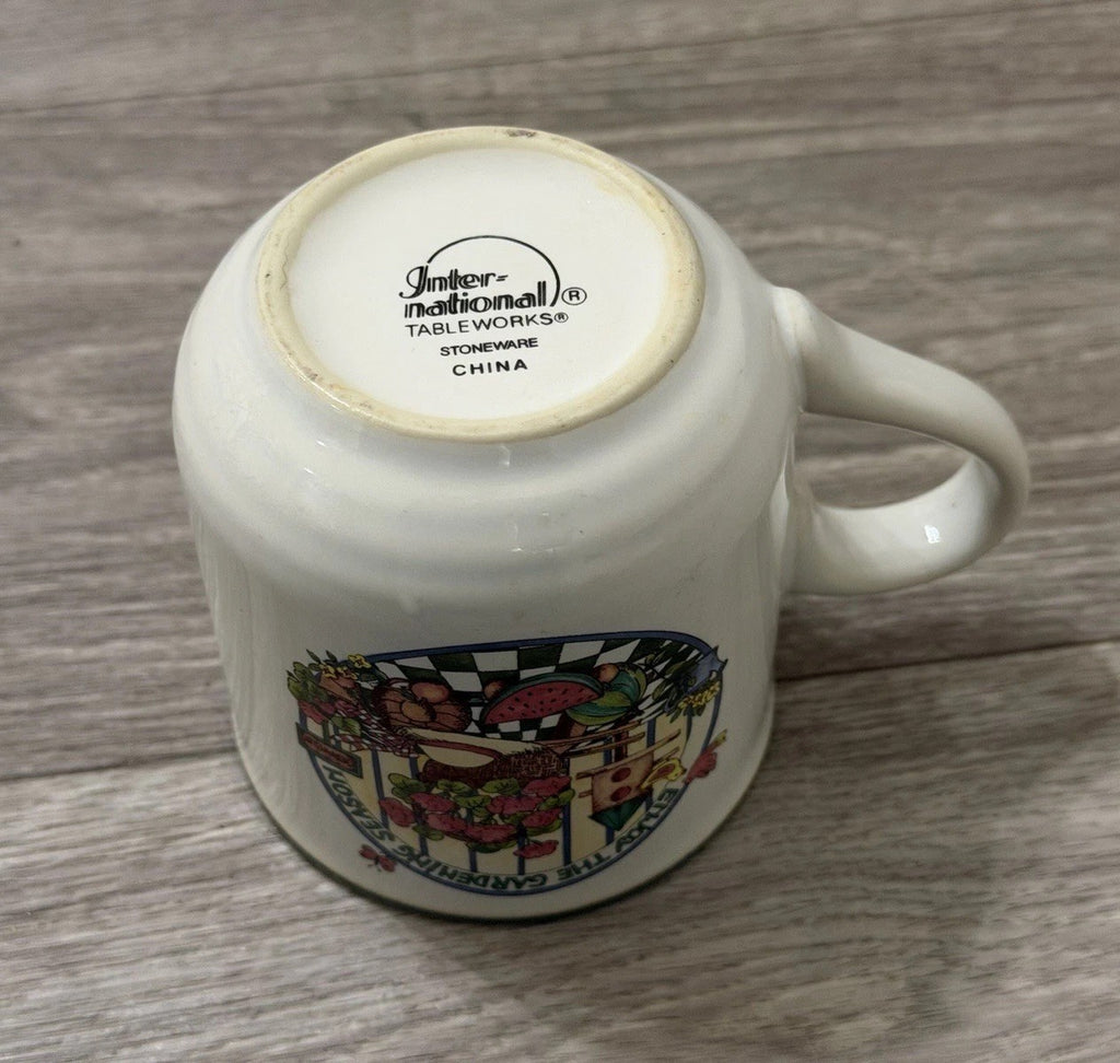 International Tableworks Coffee Mug Stoneware “Enjoy The Gardening Season” VNTG