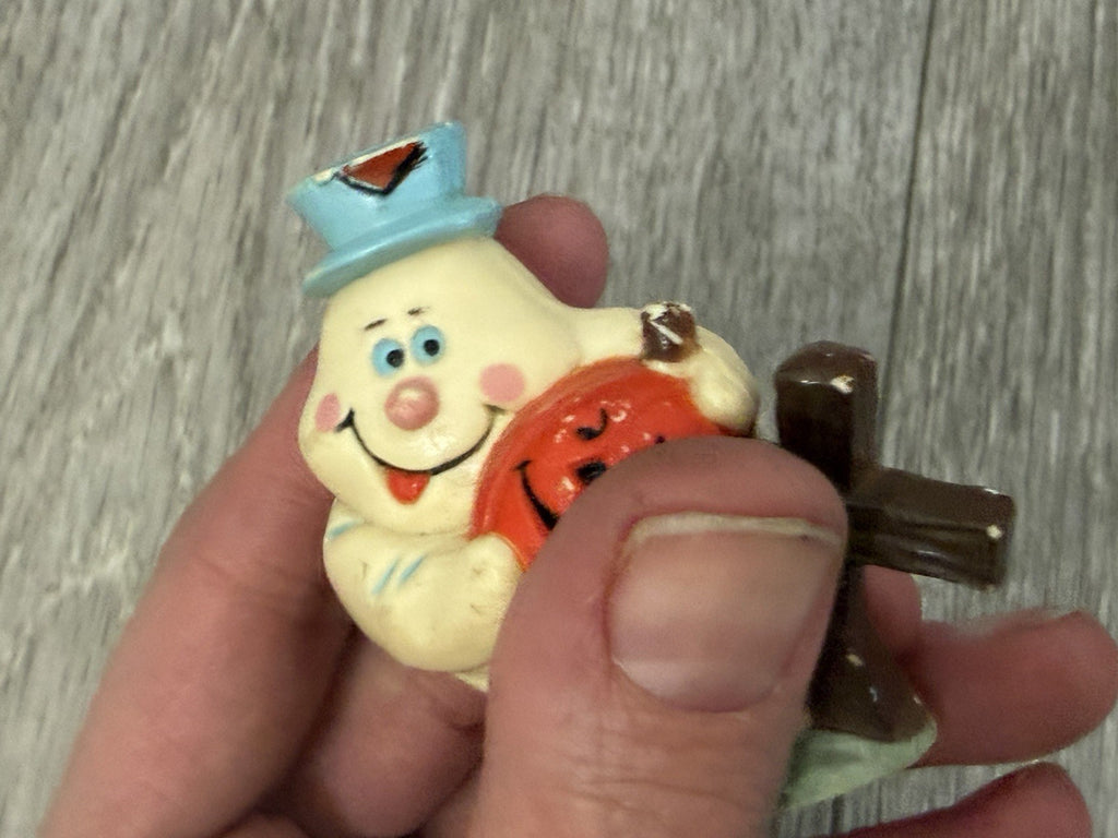 VINTAGE Ghost With Jack O’Lantern Figurine Halloween Plastic