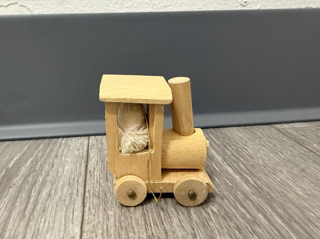 Wooden Christmas Tree Ornament Natural wood train engine