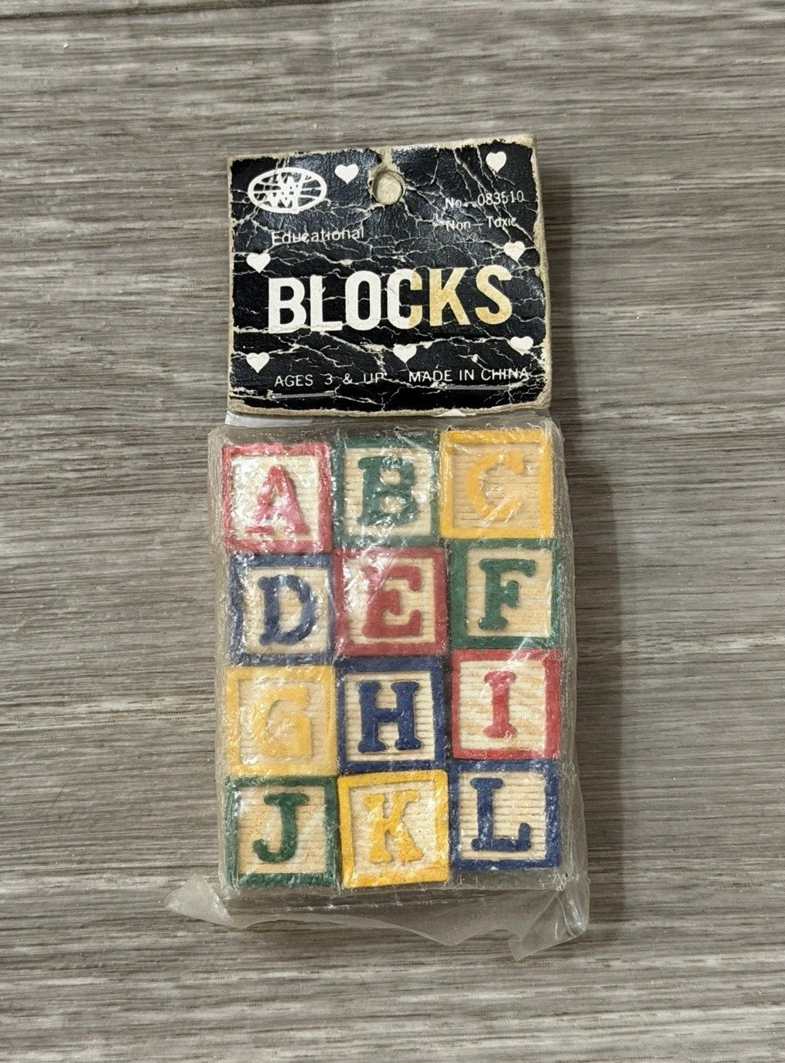 Vintage Educational ABC Blocks Set Of 12 (small Size) West World Trading