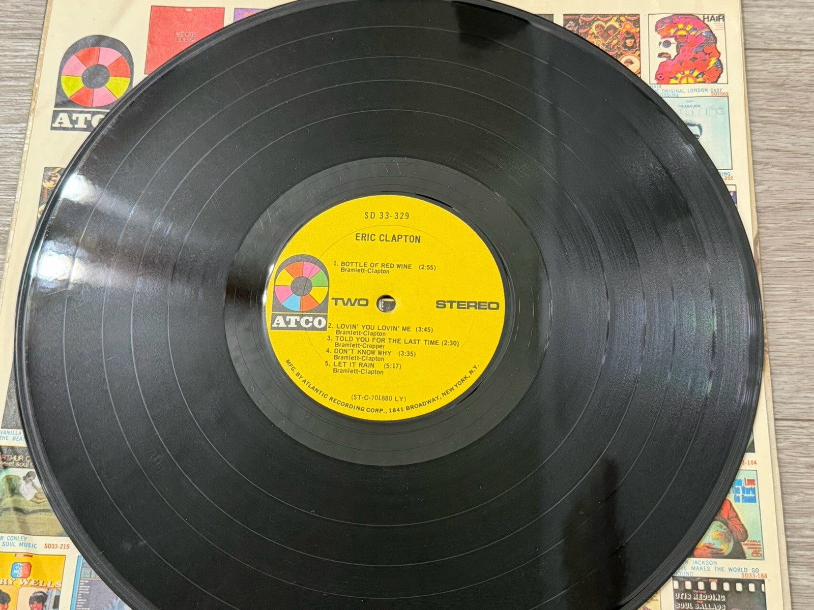 1972 Eric Clapton Eric Clapton LP Vinyl ATCO Rock 12" 33 RPM Stereo