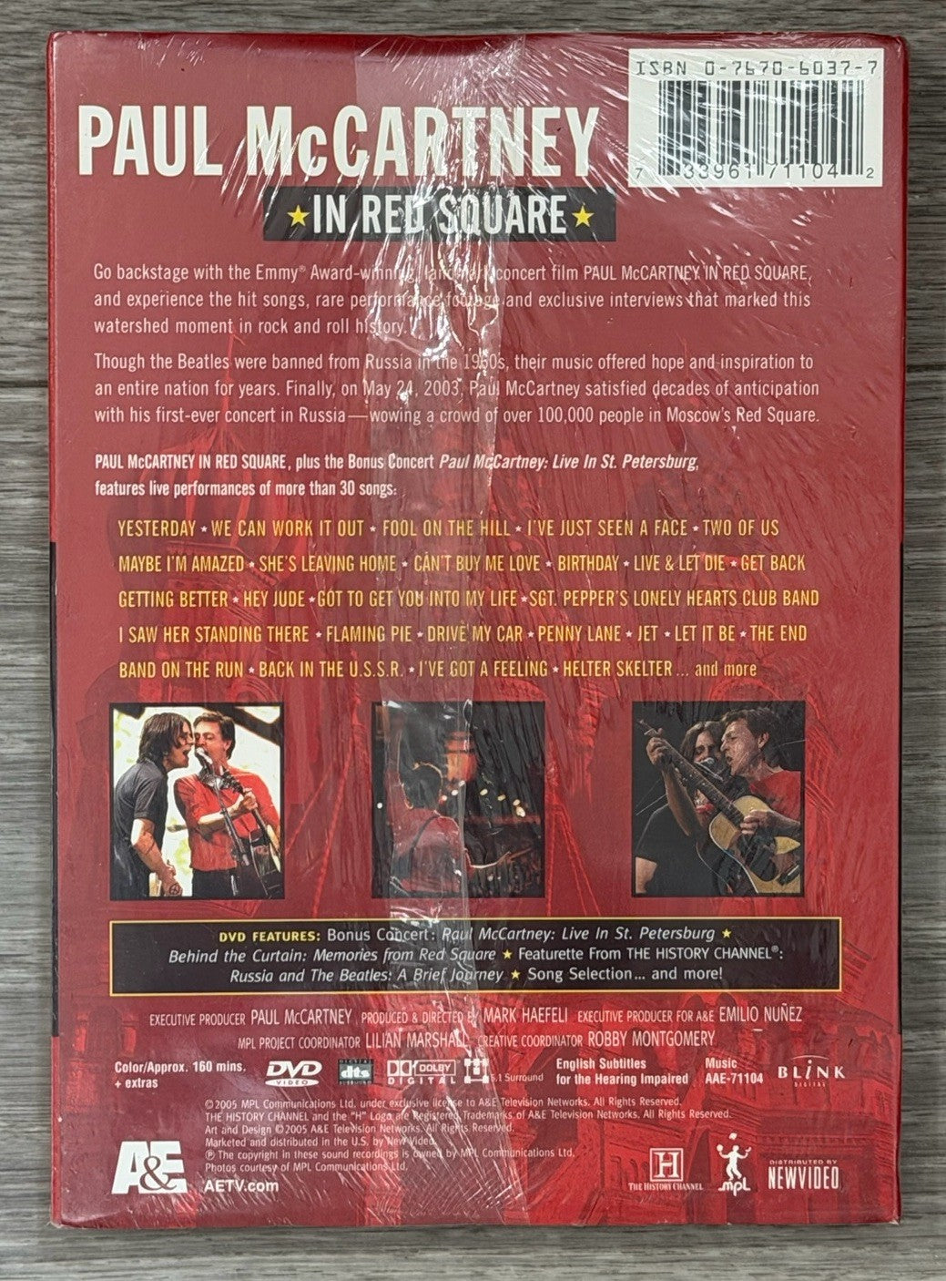 Paul McCartney In Red Square DVD Concert Film A&E Factory Sealed