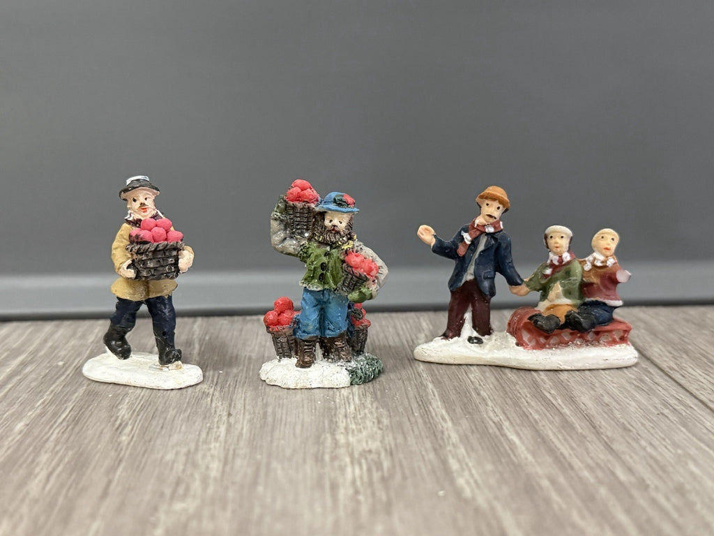 Christmas Village People " Lot of 3 Figures Holiday Decorations Figurines