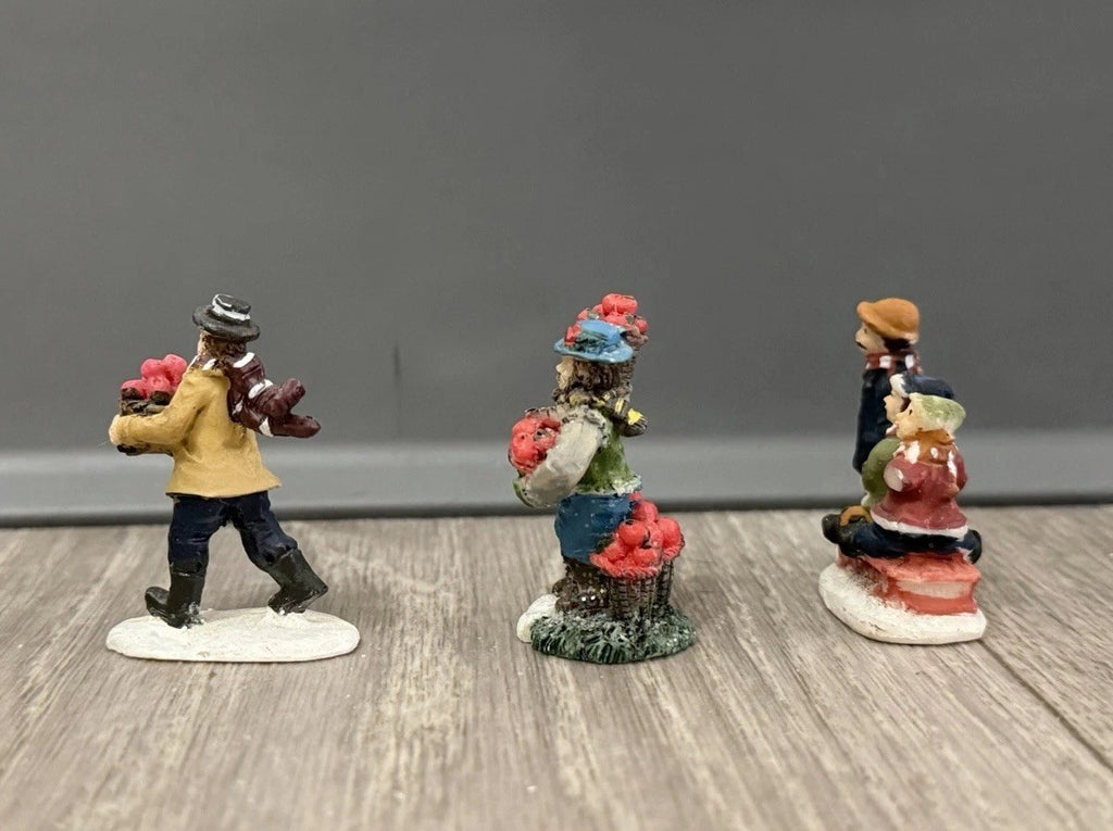 Christmas Village People " Lot of 3 Figures Holiday Decorations Figurines