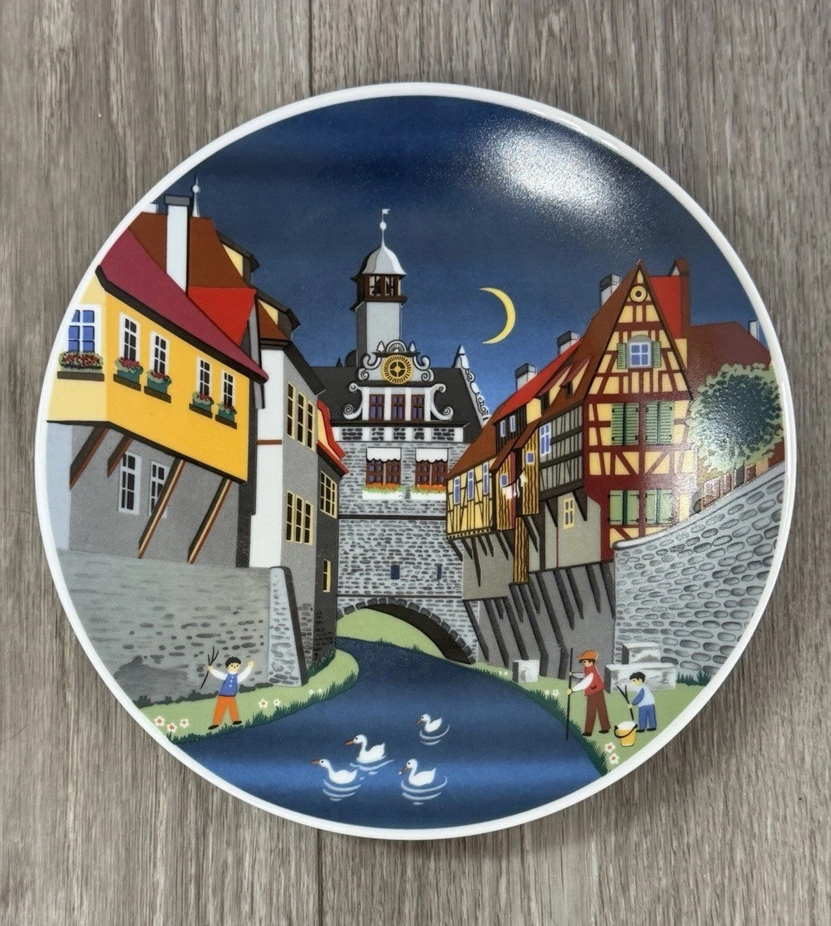 Vintage NOS German E&A BOCKLING Collector Plate MARKTBREIT Barbara Furstenhofer