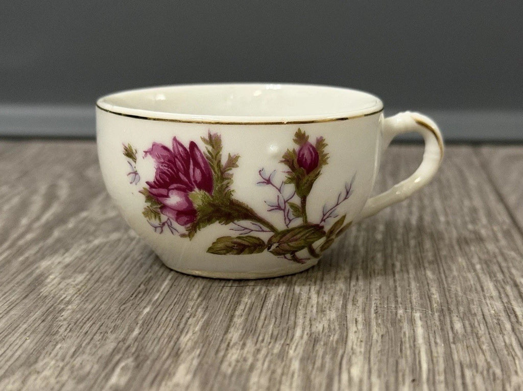 Vintage Small Teacup Moss Rose Design - Cup Only - No Saucer - Made In Japan