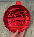 VTG Red Christmas Christmas Ball Ornament Candy Dish K’s Collection 7” Diameter