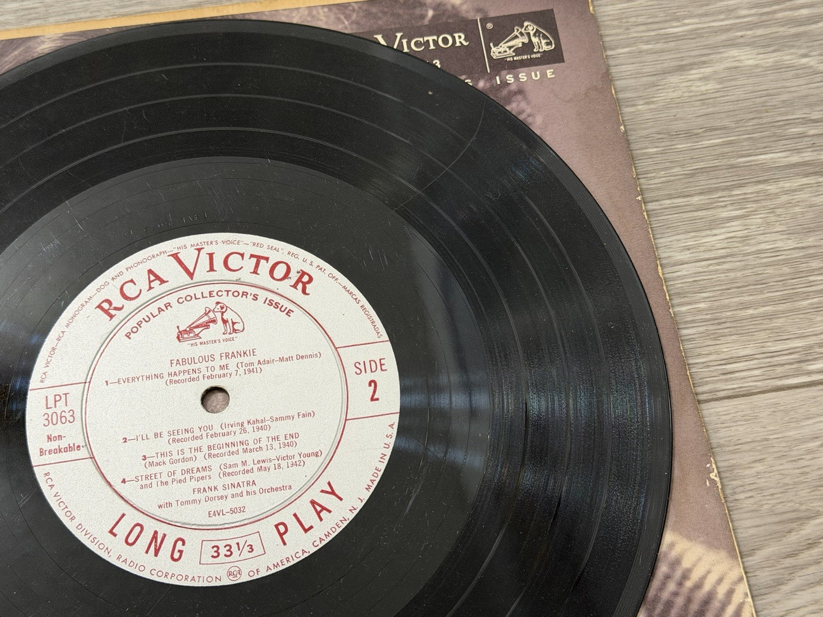 Fabulous Frankie ~ Frank Sinatra LPT3063 RCA  33 Record