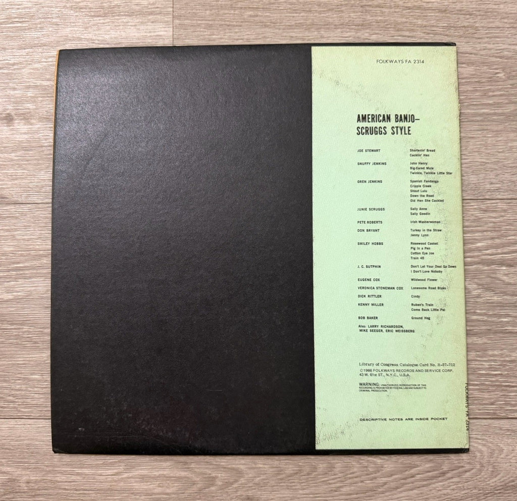 VARIOUS ARTISTS Vinyl LP AMERICAN BANJO MUSIC FOLKWAYS VG+ '61