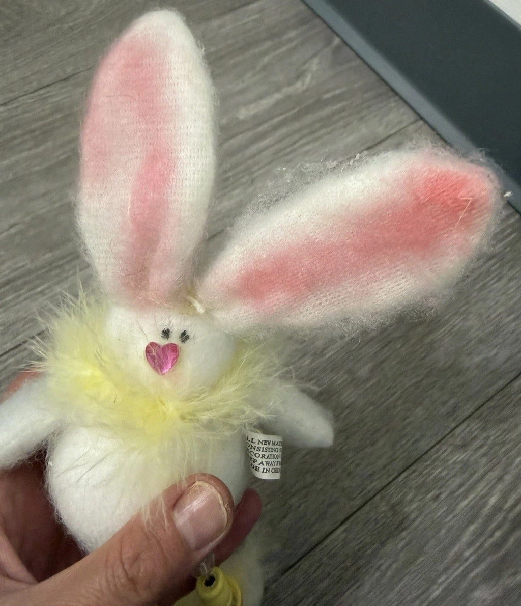 Cute Bunny Decoration With Heart Nose & Buttons On His Legs Easter/Spring Decor