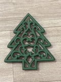 Christmas Tree trivet cast iron vintage
