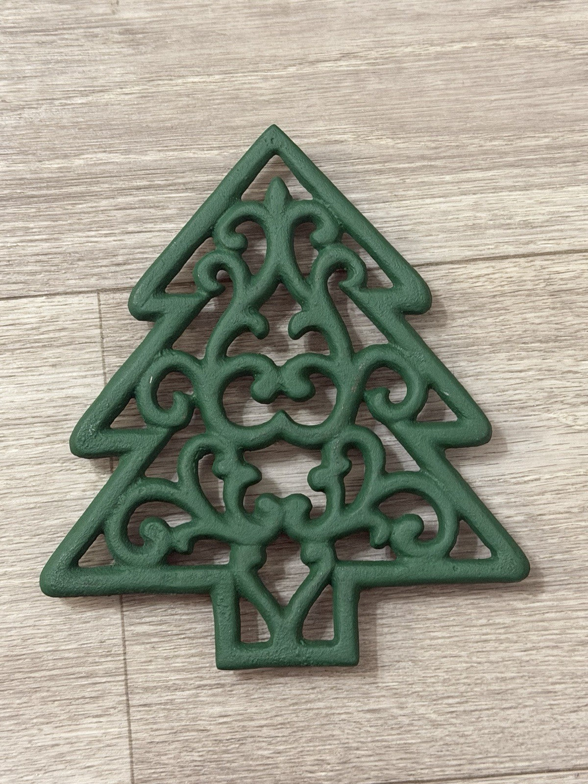 Christmas Tree trivet cast iron vintage