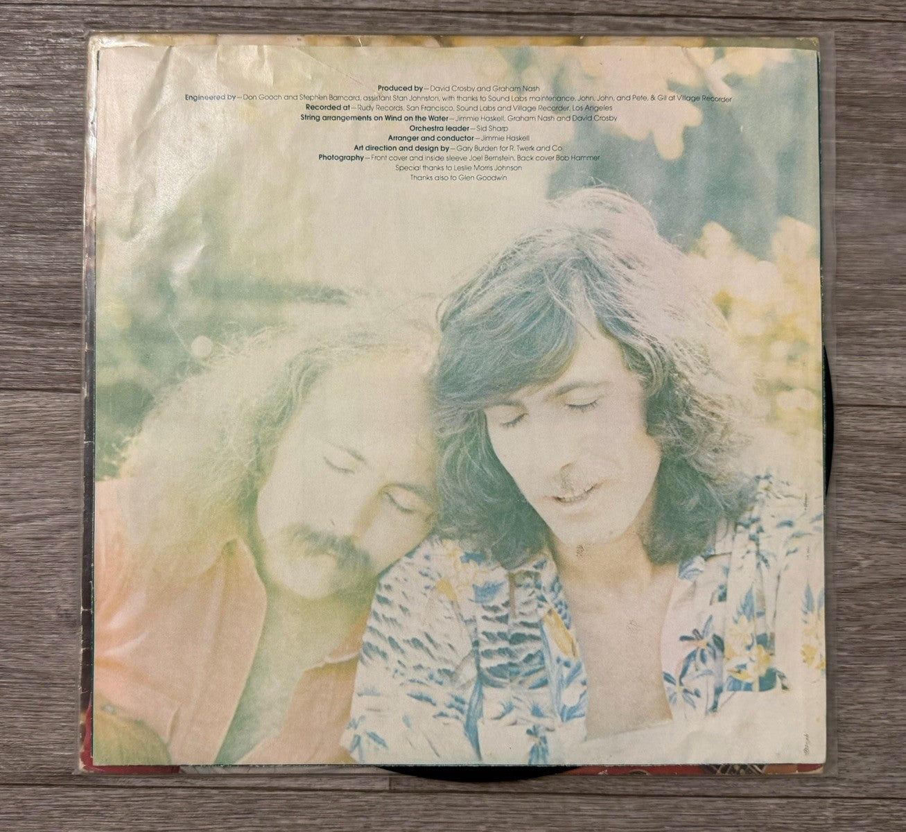 DAVID CROSBY & GRAHAM NASH ( WIND ON THE WATER ) ORIG VINYL LP