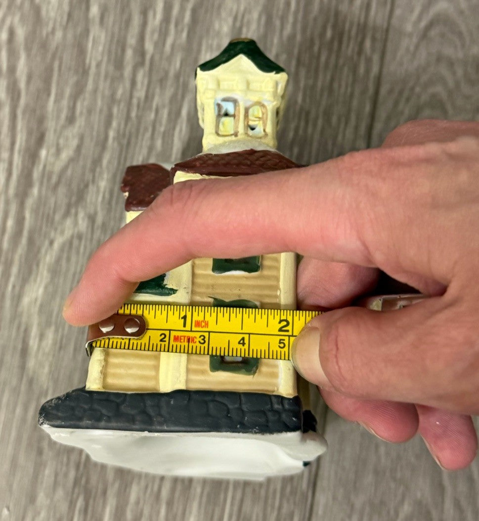 Mini Holiday Time Christmas Village House 3.75” X 4.5” For Tea-light