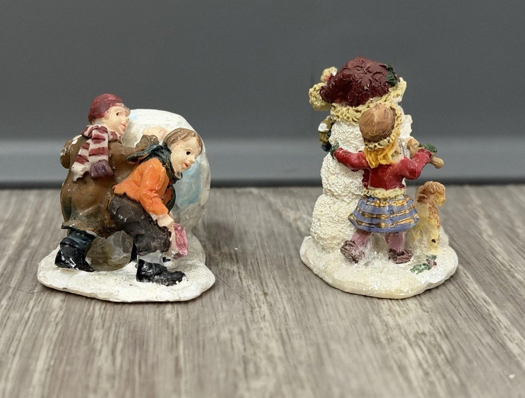 Christmas Village Figurines Lot of  2 Holiday Snow Figures