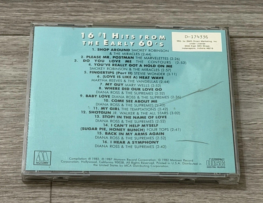 16 #1 HITS FROM THE EARLY 60's Supremes Temptations CD Cracked Case