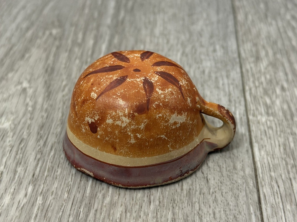 Vintage Mexican Cup Handmade Pottery Small Size 1.25” Tall X 2.25” Diameter