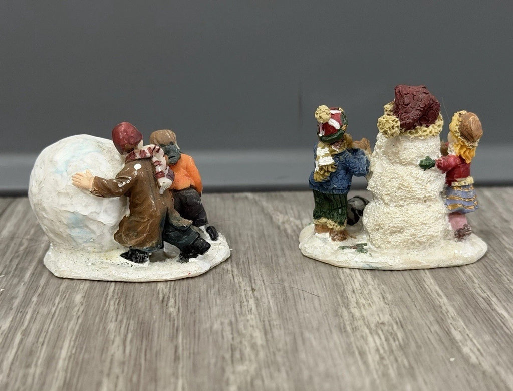 Christmas Village Figurines Lot of  2 Holiday Snow Figures