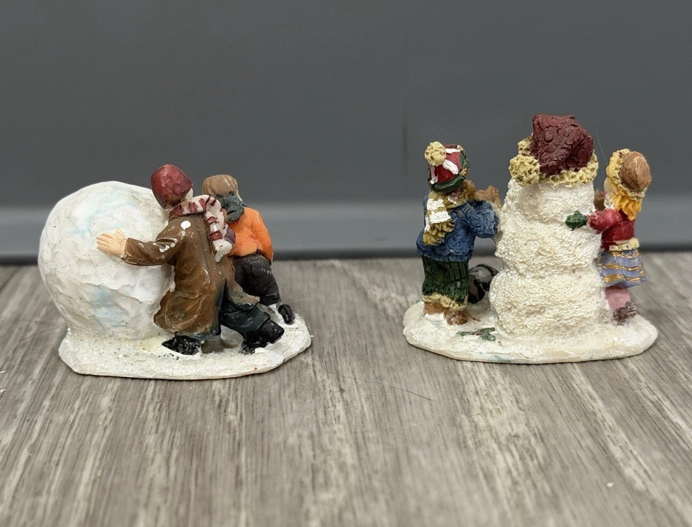 Christmas Village Figurines Lot of  2 Holiday Snow Figures