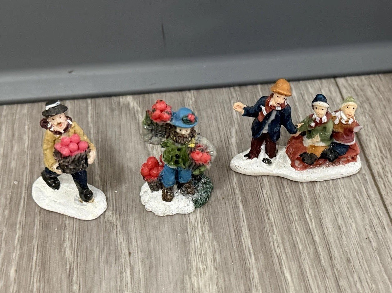 Christmas Village People " Lot of 3 Figures Holiday Decorations Figurines