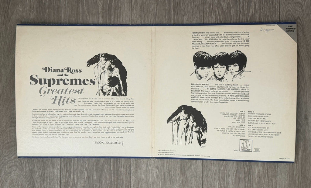 Diana Ross And The Supremes Greatest Hits, Deluxe Package, Stereo MS-663-MP