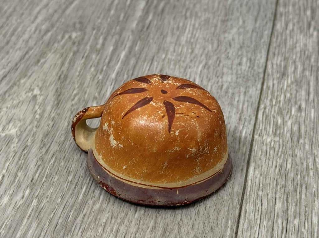 Vintage Mexican Cup Handmade Pottery Small Size 1.25” Tall X 2.25” Diameter