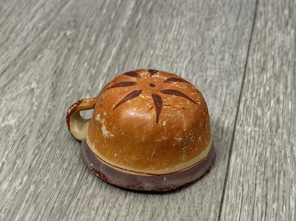 Vintage Mexican Cup Handmade Pottery Small Size 1.25” Tall X 2.25” Diameter