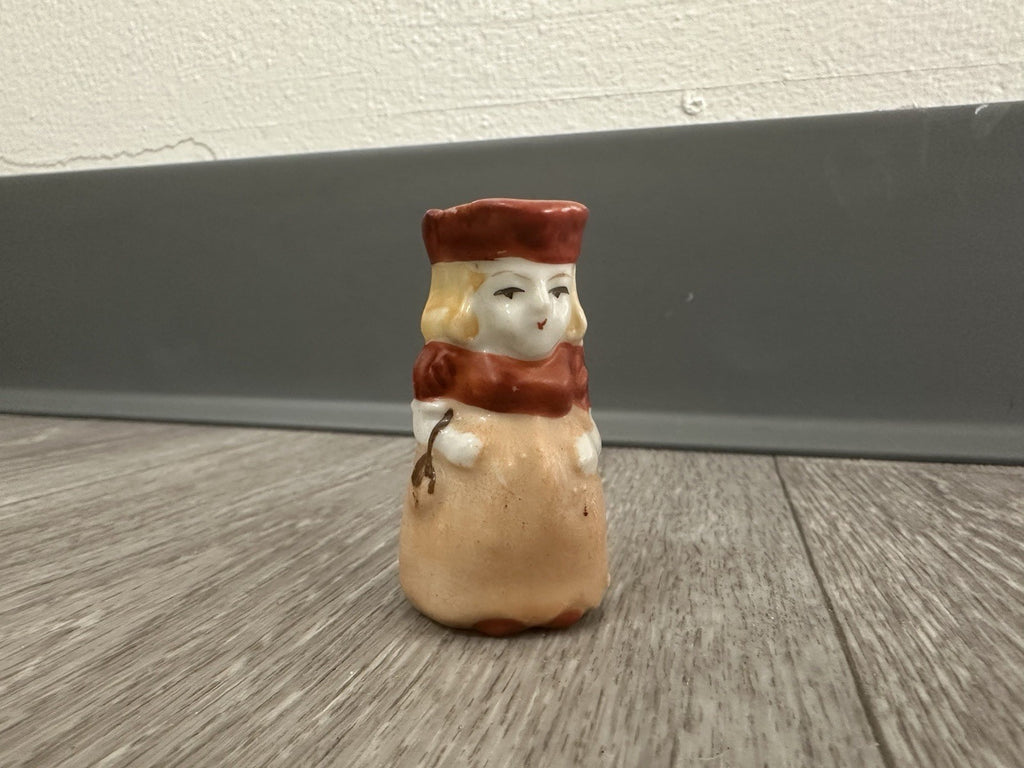 Vintage Miniature 2 Inch Toby Pitcher Jug Full Figure Lady Made in Japan
