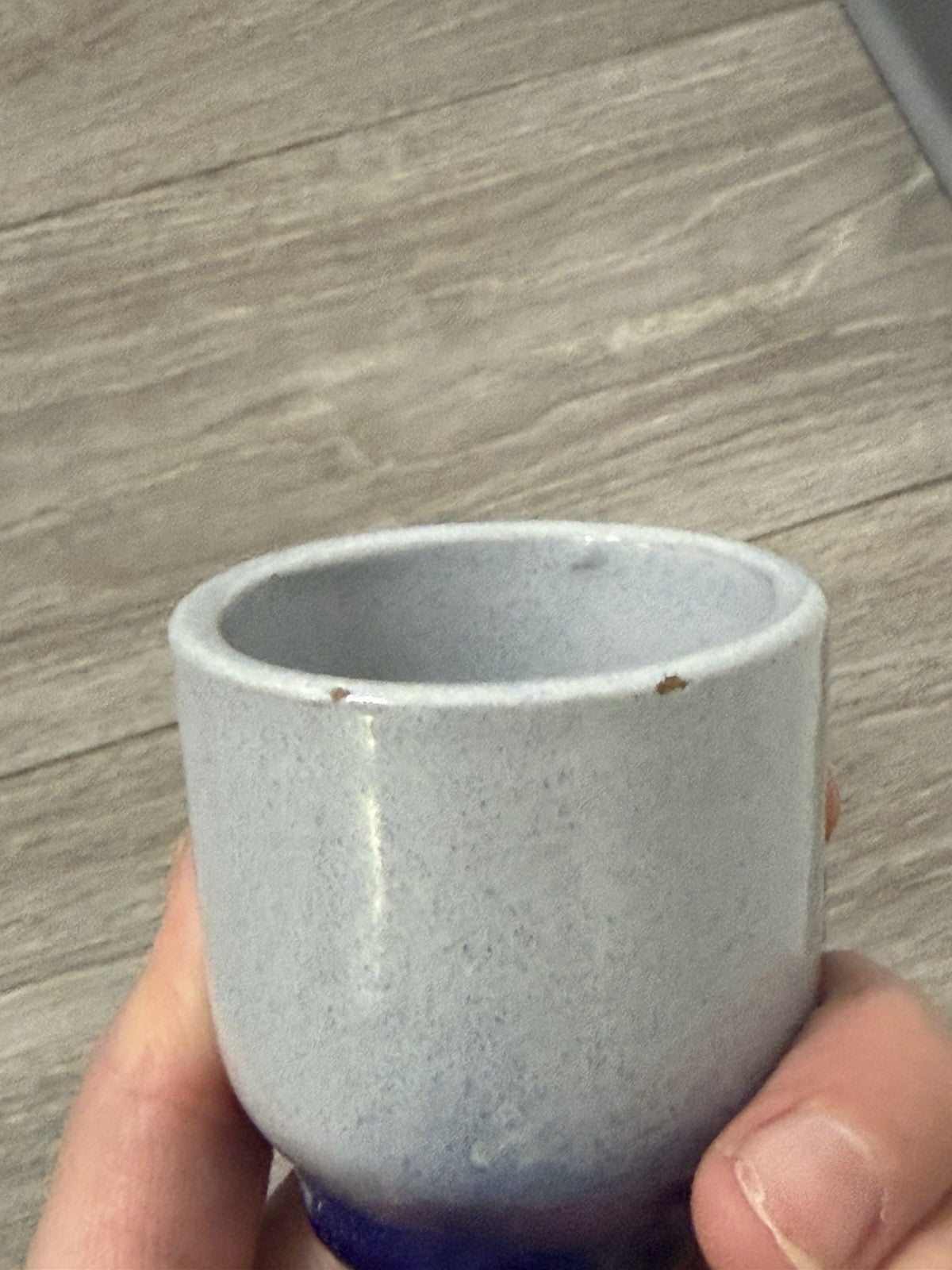 Small Blue Octopus Ceramic Sake / Tea Cup Shot Glass Handheld Decor Handmade