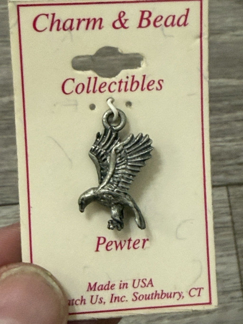 NEW Vintage Pewter Flying Eagle Bird Charm For Bracelets Or Crafts