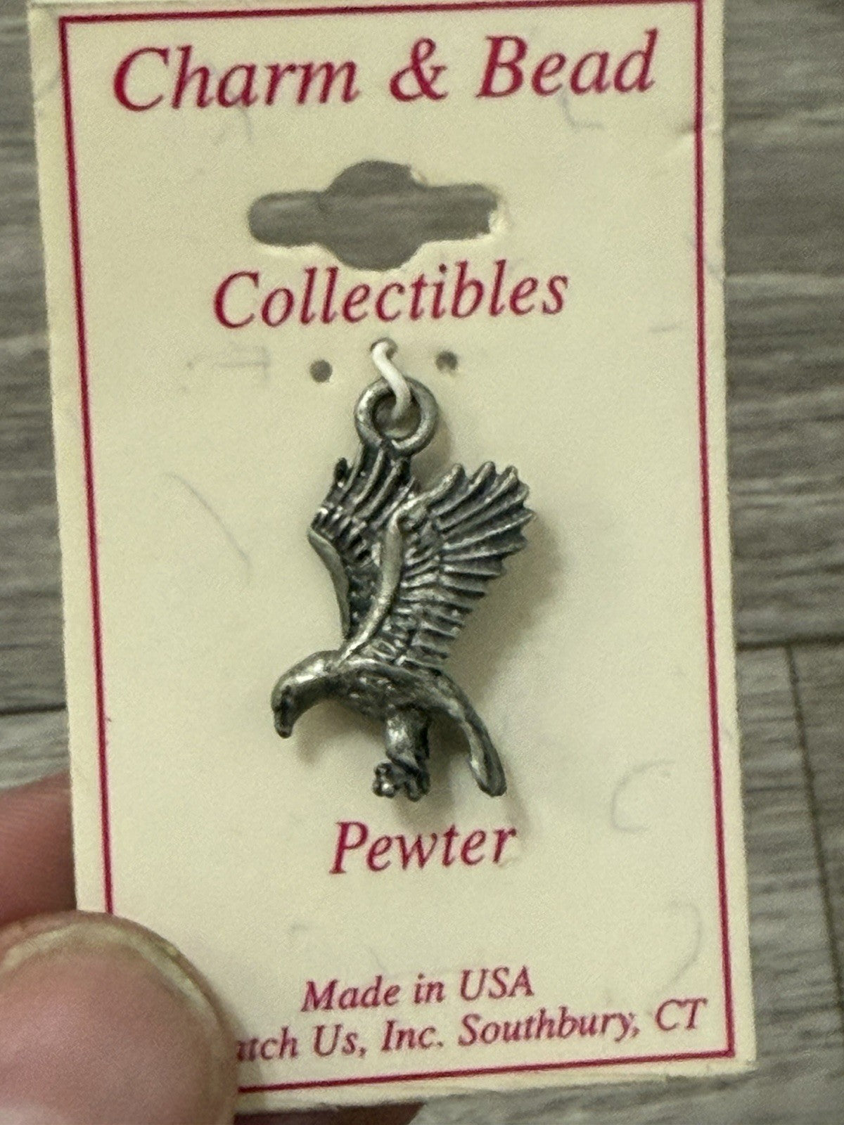 NEW Vintage Pewter Flying Eagle Bird Charm For Bracelets Or Crafts