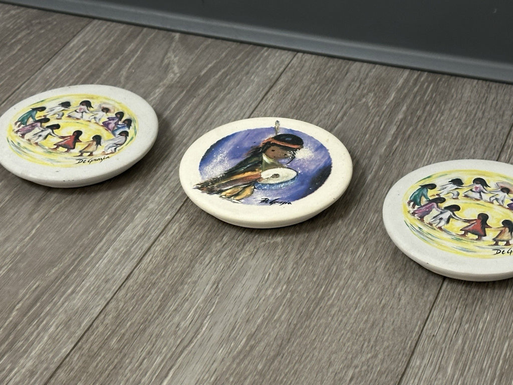 Ted DeGrazia Sandstone Creations Coasters Southwestern Style Children 4.25"
