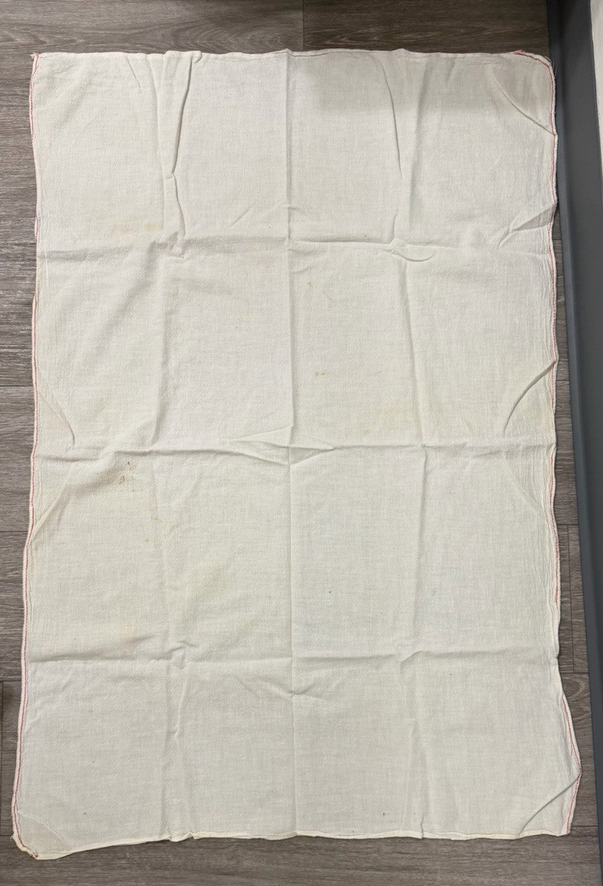 Vintage Dish Drying Towel / Tea Towel 24x35” Off White With Red Edges