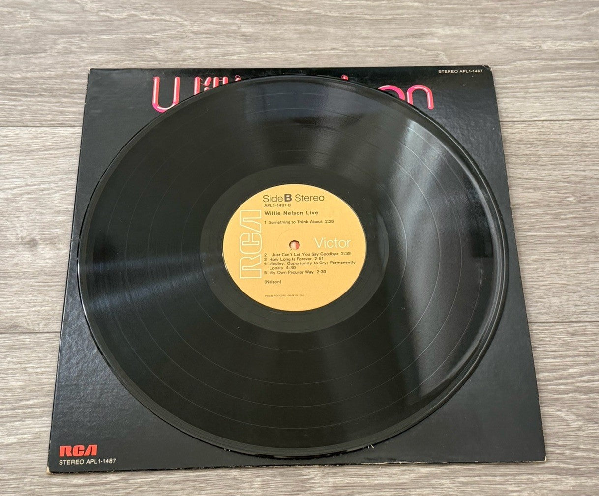 Wiilie Nelson Live I Gotta get Drunk 1976 RCA Stereo APL1-1487 -Inner Sleeve